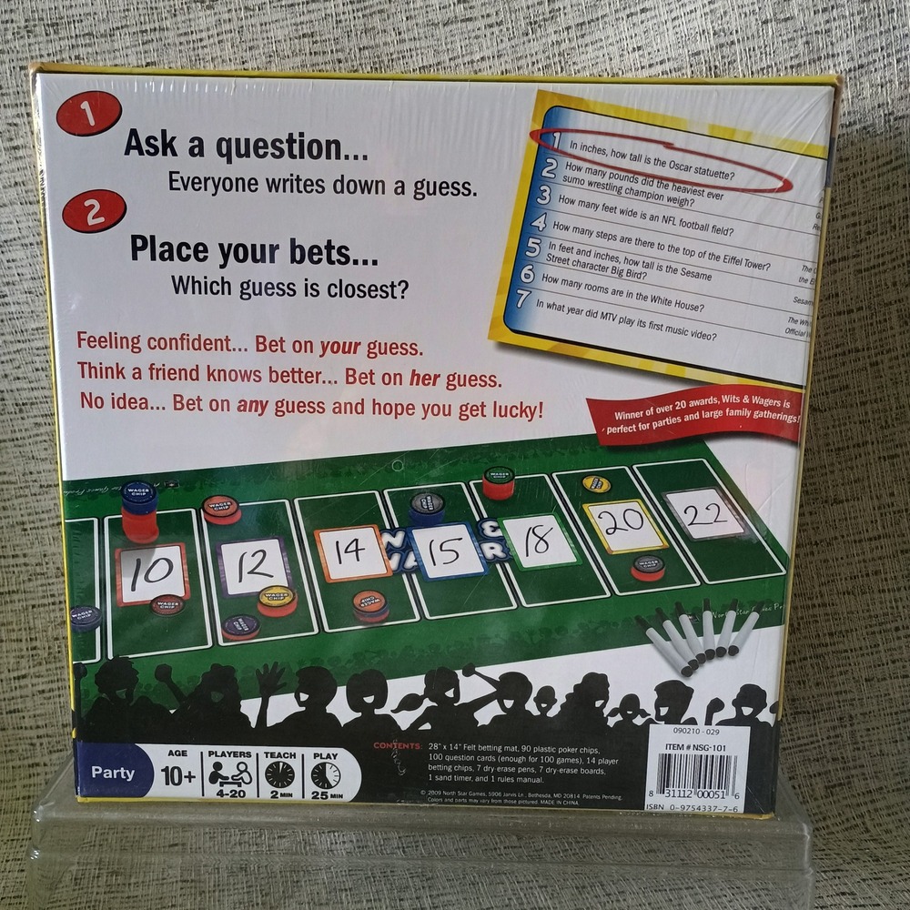 Wits & Wagers Party Game North Star Games Trivia Betting NSG-101 New Sealed - Picture 2 of 5